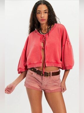 NWT Free People Cape Me Cozy Cardi ~Cayenne~
